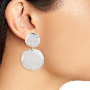 Disc Pendant Clip On Earring