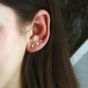 Opal Lightning Bolt Stud