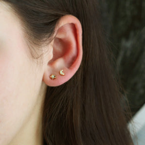 Opal Star/Moon Earrings
