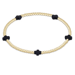2mm Cross Bracelet in Navy