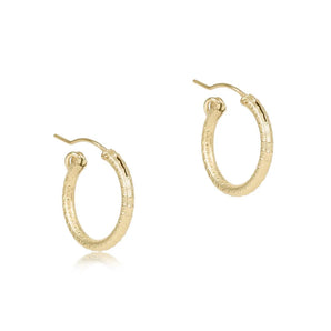 Round Gold .5" Textured Hoop