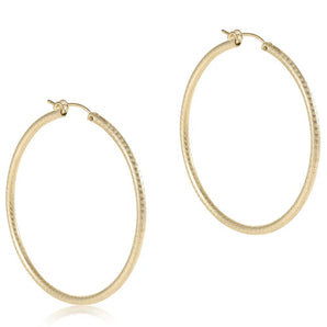2" Round Textured Hoop in Gold