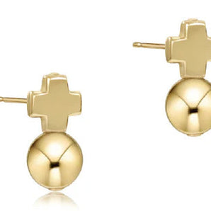 Small Cross Stud in Gold