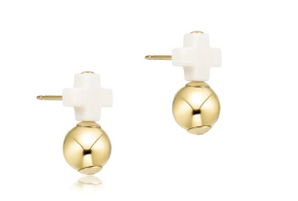 Cross Stud in Gold/Off White
