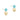 Small Cross Stud in Gold/Turquoise
