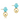 Small Cross Stud in Gold/Turquoise