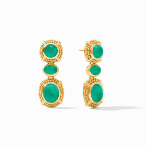 Cabochon Statement Earring in Emerald Green