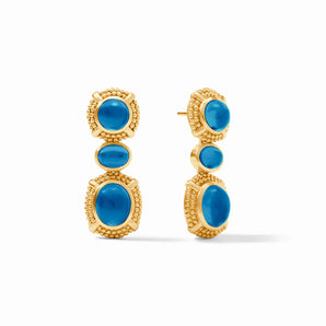 Cabochon Statement Earring in London Blue