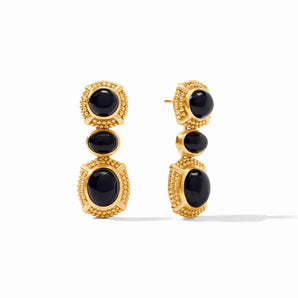 Cabochon Statement Earring in Obsidian Black