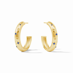 Luna Stone Hoop Sapphire Blue Medium