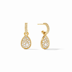 Luna Teardrop Hoop & Charm Earring Cubic Zirconia