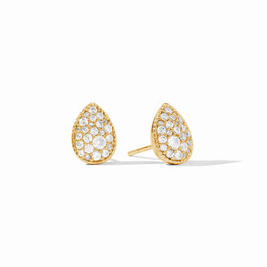 Pave Teardrop Stud in Cubic Zirconia