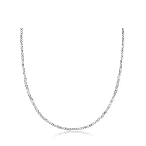 15" 2mm Choker in Silver Faceted Hematite