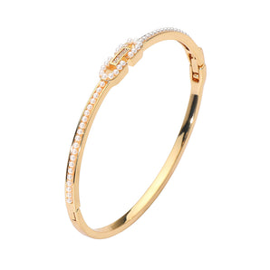 18k Gold Dipped Pearl Buckle Bracelet