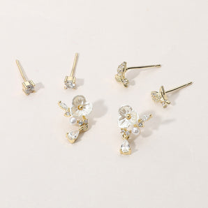 3 Pair Stud Earring Set