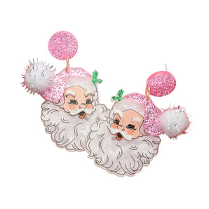 Glitter Resin Santa Earring