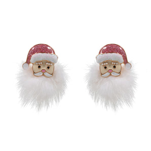 Glitter Enamel Santa Earring