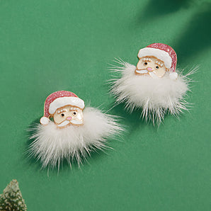 Glitter Enamel Santa Earring