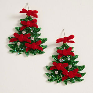 Bow Christmas Tree Earring