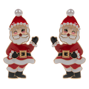 Pearl Santa Earring
