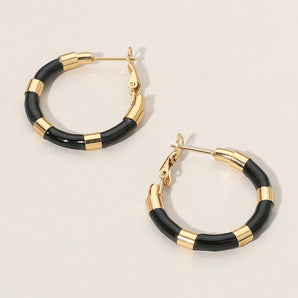 Stainless Steel Enamel Hoop in Black