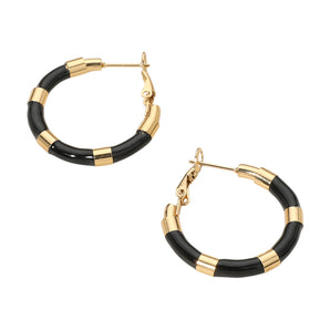 Stainless Steel Enamel Hoop in Black
