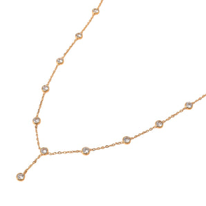 Stainless Steel Bezel Y Necklace