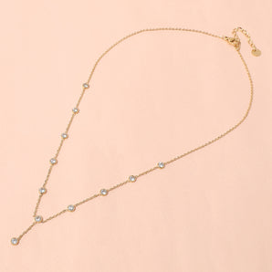 Stainless Steel Bezel Y Necklace