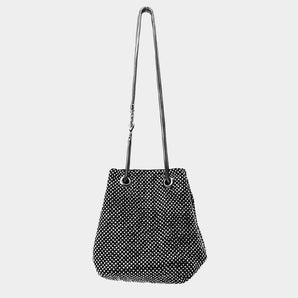 Bling Mesh Bucket Bag in Black
