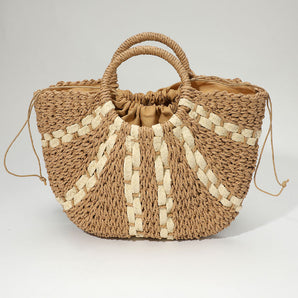 Raffia Tote in Beige