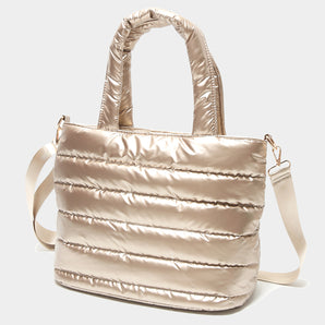 Quilted Puffer Tote in Copper