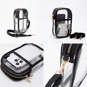 Clear Cellphone Bag in Black