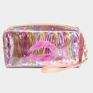 Lips Glitter Pouch in Mulit