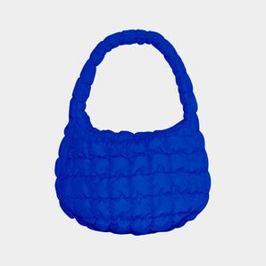 Quilted Puffer Tote in Royal Blue