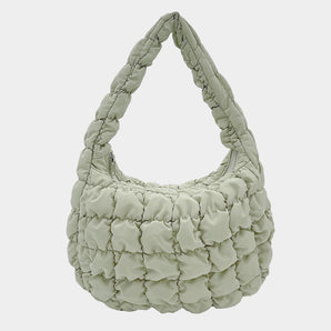 Quilted Puffer Tote in Sage