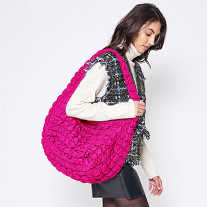 Quilted Puffer Bag in Fuchsia