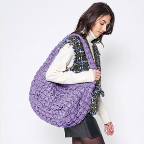 Quilted Puffer Bag in Lavender