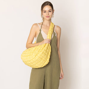 Quilted Puffer Bag in Yellow