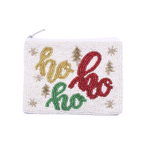 Ho Ho Ho Seed Bead Pouch