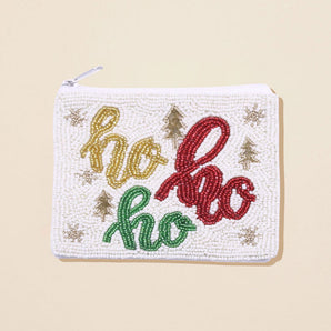 Ho Ho Ho Seed Bead Pouch