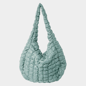 Oversized Quilted Vegan Puffer Tote Mint