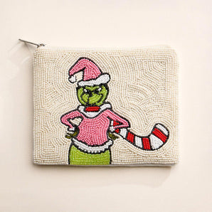 Grinch Seed Bead Pouch
