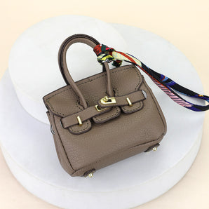 Mini Purse Bag Charm in Taupe