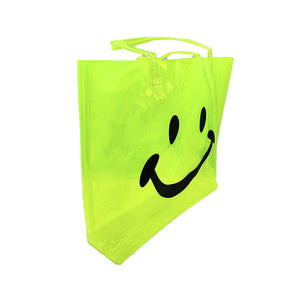 Smile Transparent Tote in Neon Yellow