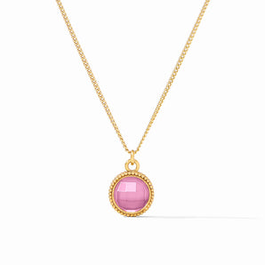 Fleur-de-Lis Solitaire Necklace in Tourmaline Pink