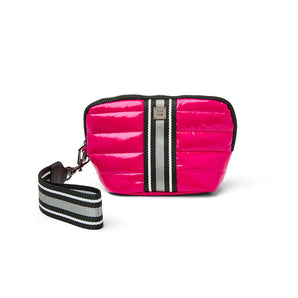 Double Stash Pouch in Glossy Fuchsia