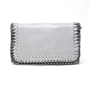 Leather Crossbody - Light Grey