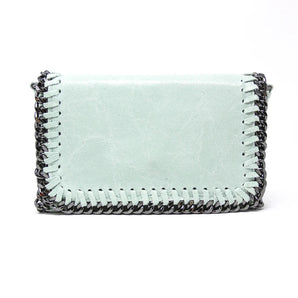 Leather Crossbody - Aqua