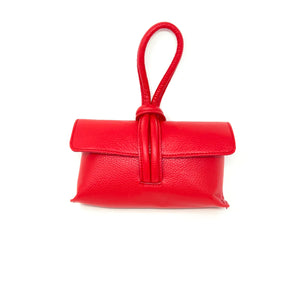Leather Wristlet in Red
