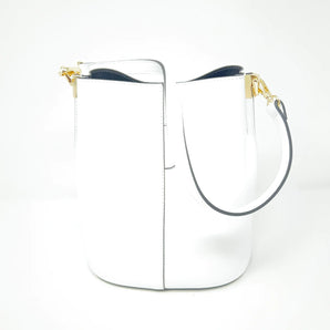 Leather Bucket Bag in White